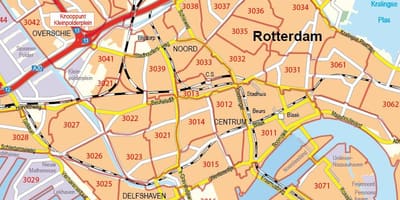 ਨਕਸ਼ਾ ਦੇ ਰਾਟਰਡੈਮ postcode 